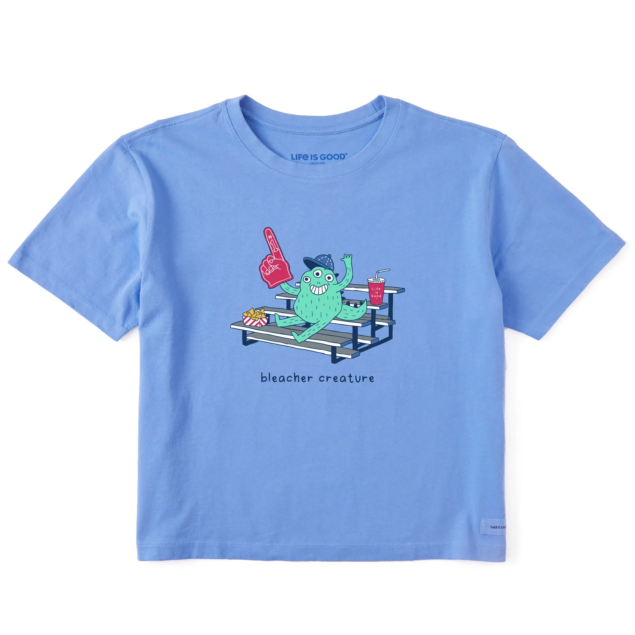 Women's Bleacher Creature Baseball Short Sleeve Crusher Boxy Tee Life is Good