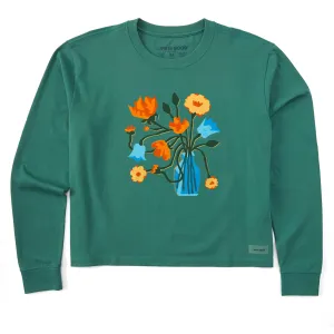 Women's Bloomin' Vase Long Sleeve Crusher Boxy Tee Life is Good