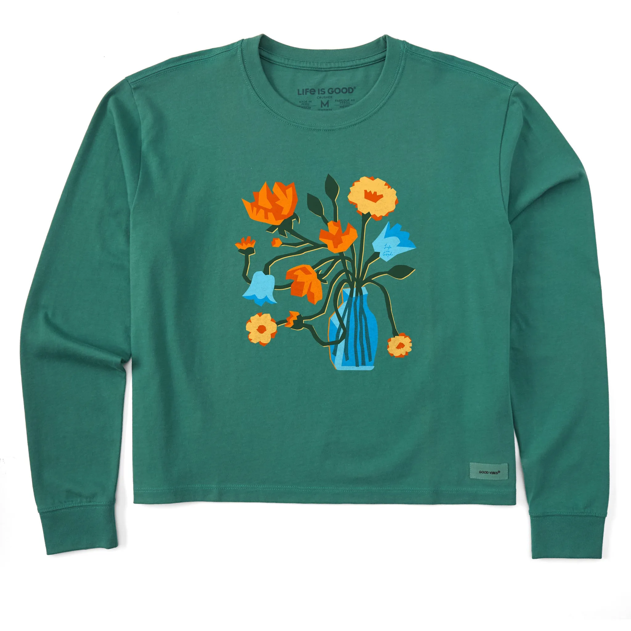 Women's Bloomin' Vase Long Sleeve Crusher Boxy Tee Life is Good