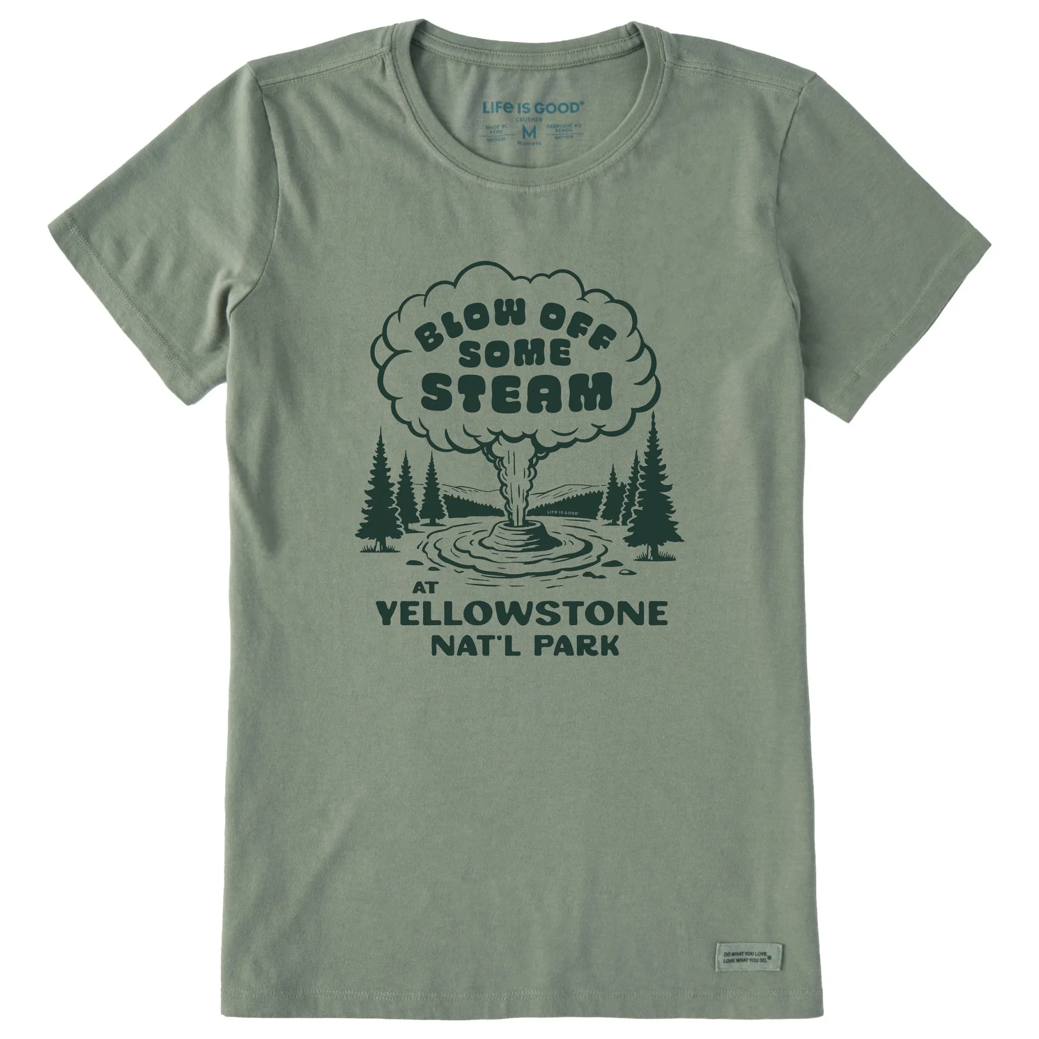 Women's Blow Off Some Steam Yellowstone Short Sleeve Crusher Tee Life is Good