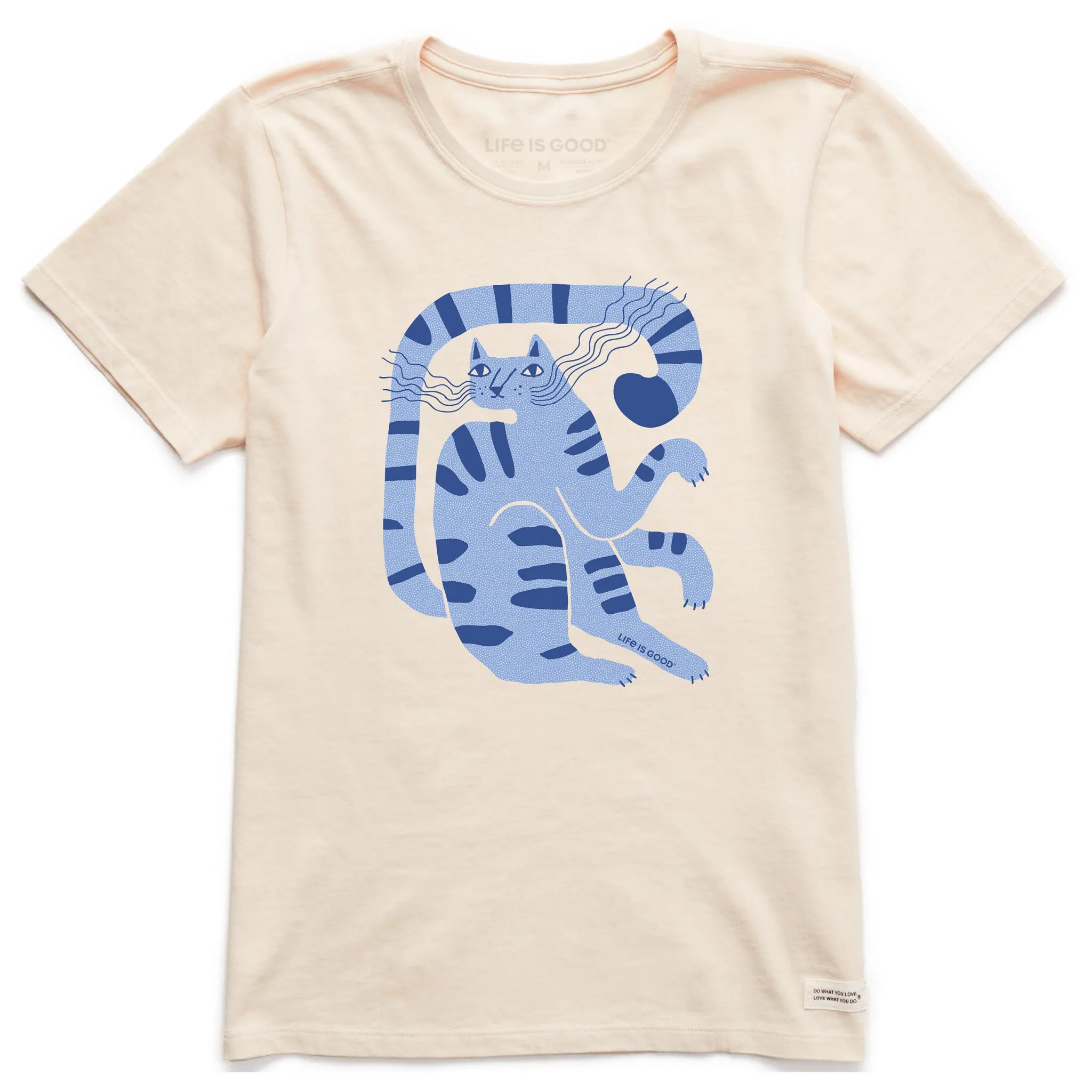 Women's Blue Cat Short Sleeve Crusher Tee Life is Good
