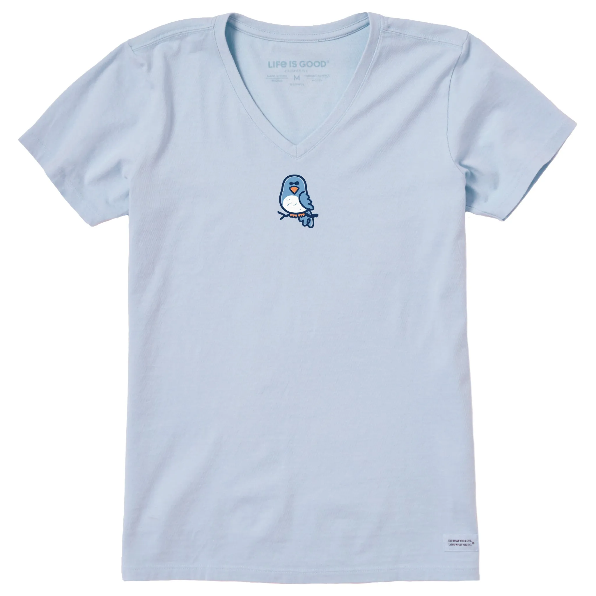 Women's Bluebird Small Short Sleeve Crusher Vee Life is Good