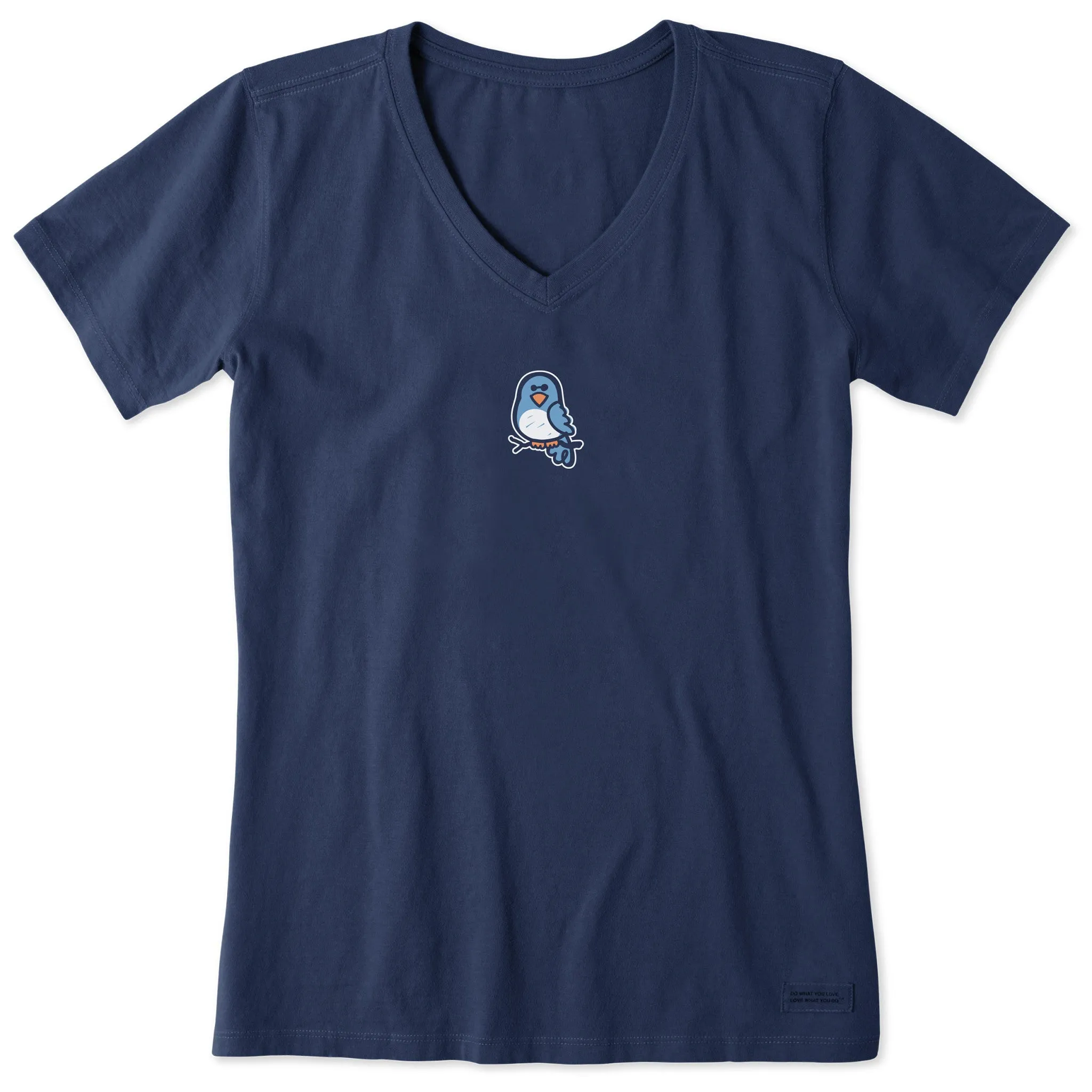 Women's Bluebird Small Short Sleeve Crusher Vee Life is Good