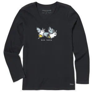 Women's Boo Bees Long Sleeve Crusher Vee Life is Good