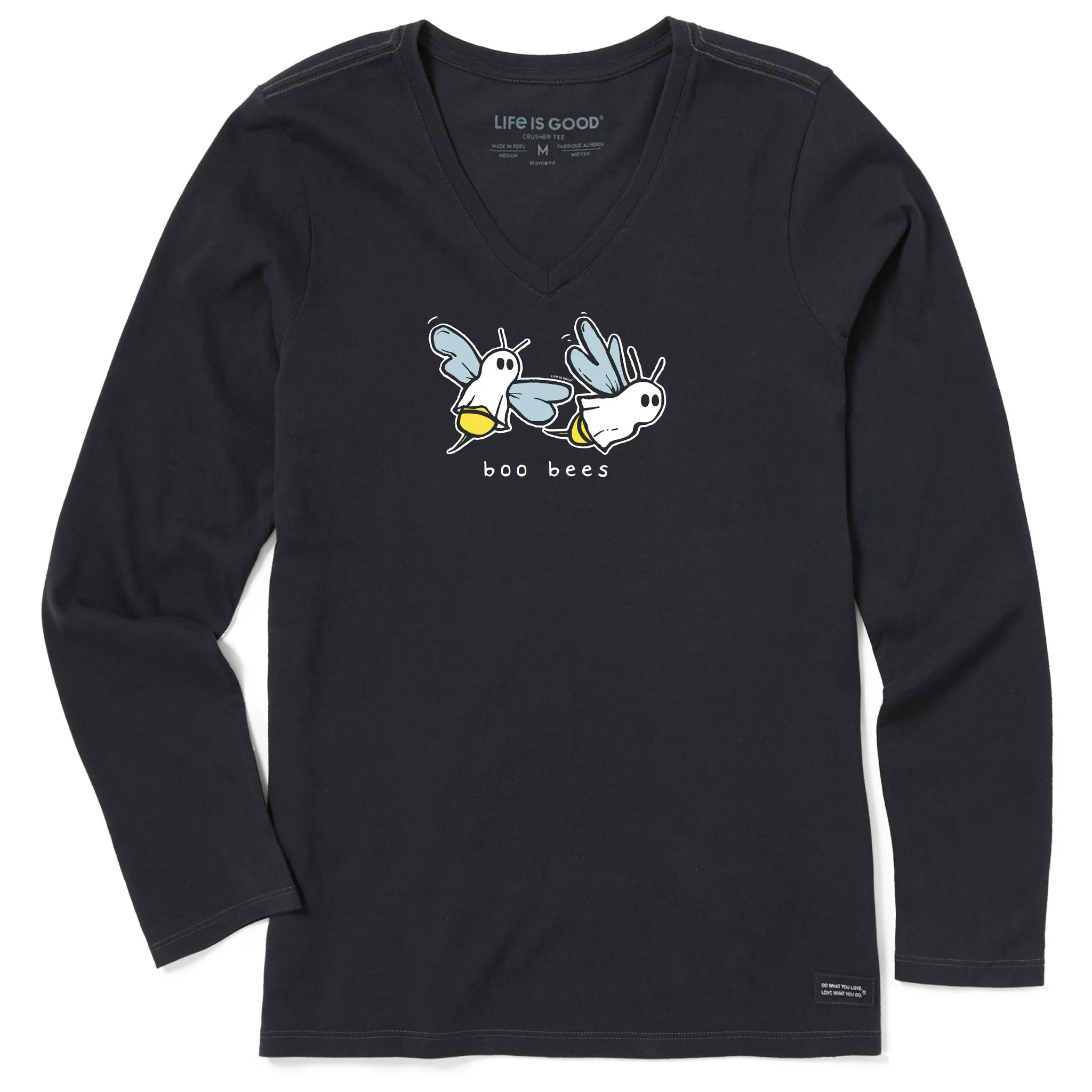 Women's Boo Bees Long Sleeve Crusher Vee Life is Good