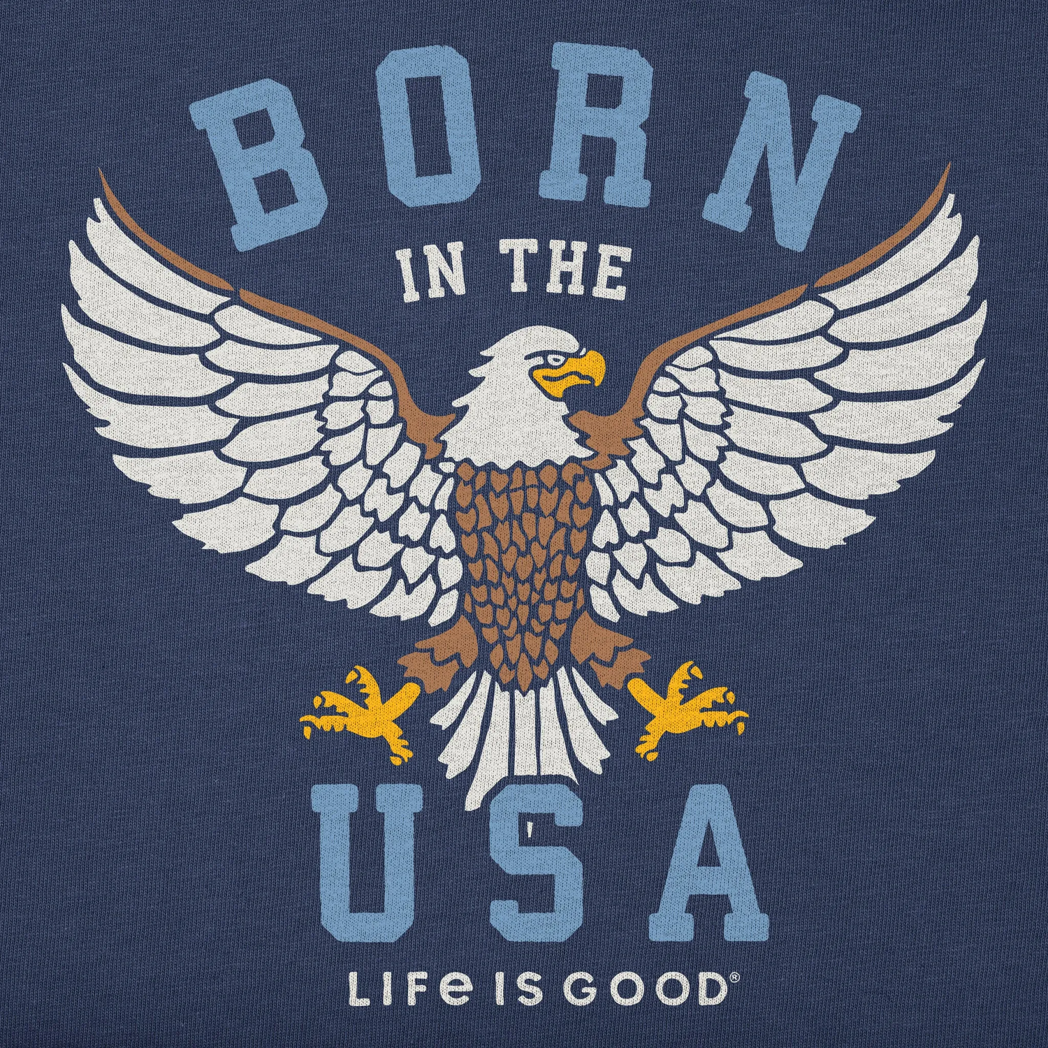 Women's Born in the USA Eagle Short Sleeve Tee Life is Good