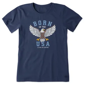 Women's Born in the USA Eagle Short Sleeve Tee Life is Good
