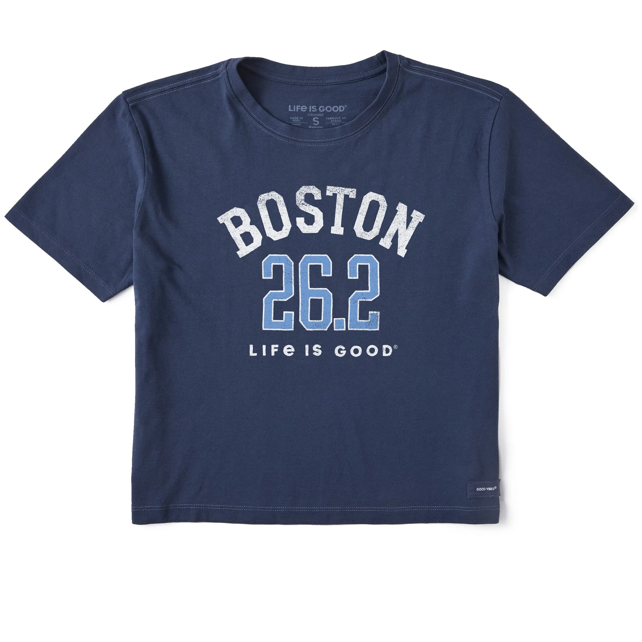 Women's Boston 26.2 Short Sleeve Crusher Boxy Tee Life is Good