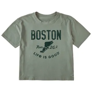 Women's Boston 26.2 Wings Short Sleeve Crusher Boxy Tee Life is Good