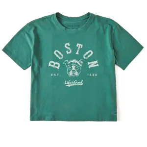 Women's Boston Scally Dog Short Sleeve Crusher Boxy Tee Life is Good