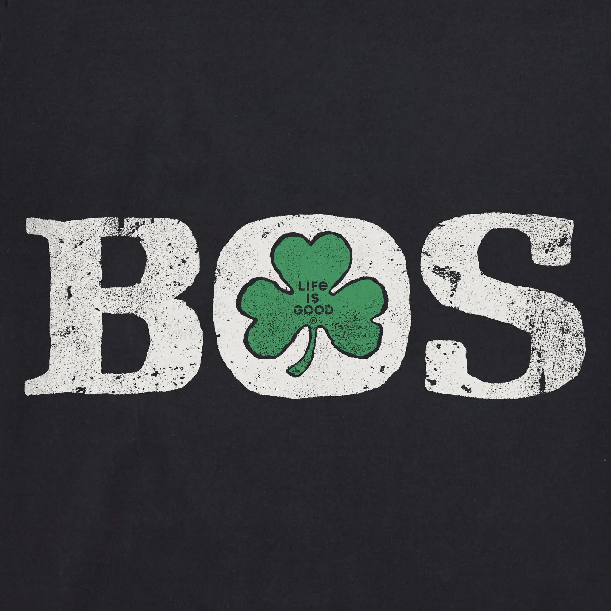 Women's Boston Shamrock Long Sleeve Crusher Boxy Tee Life is Good