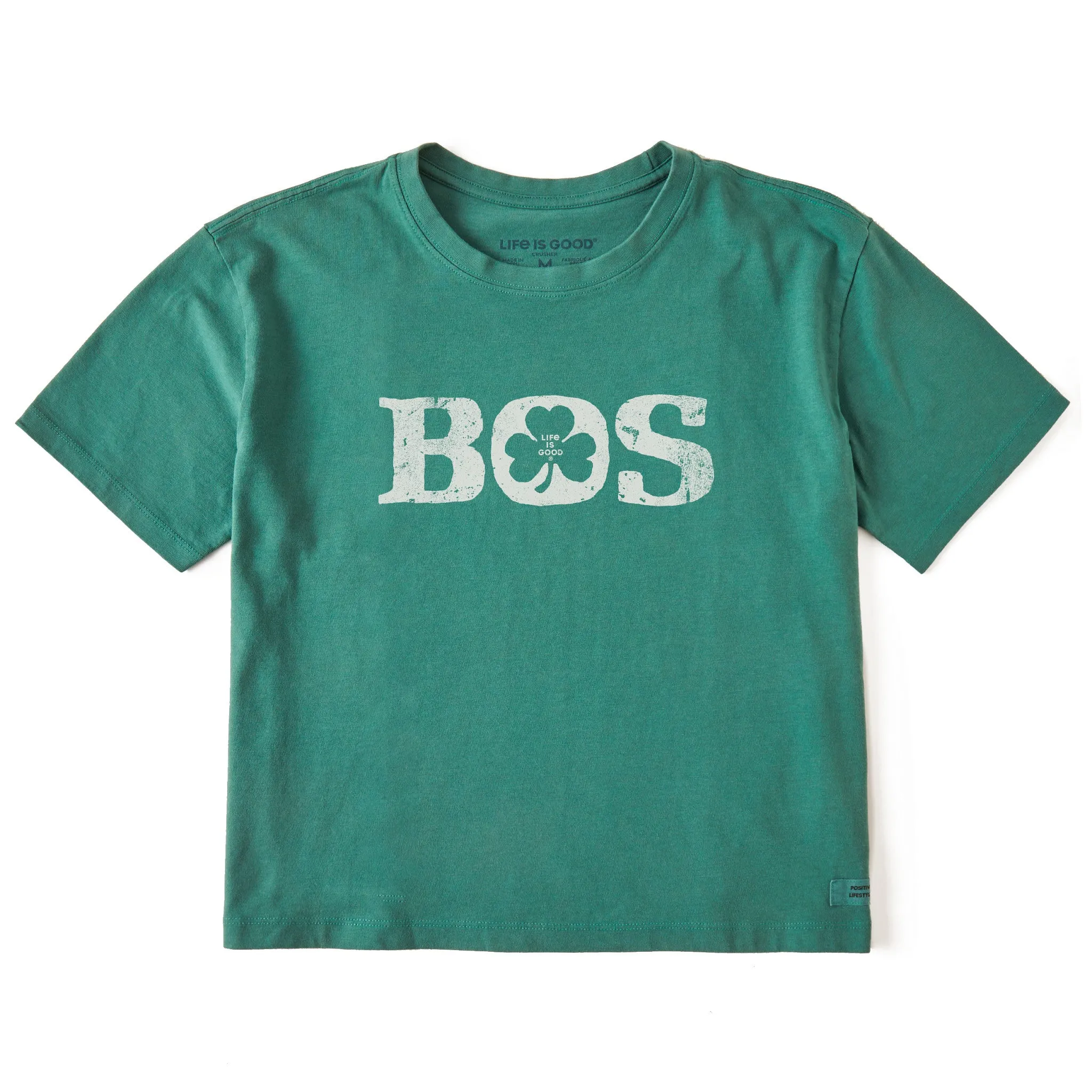 Women's Boston Shamrock Short Sleeve Crusher Boxy Tee Life is Good