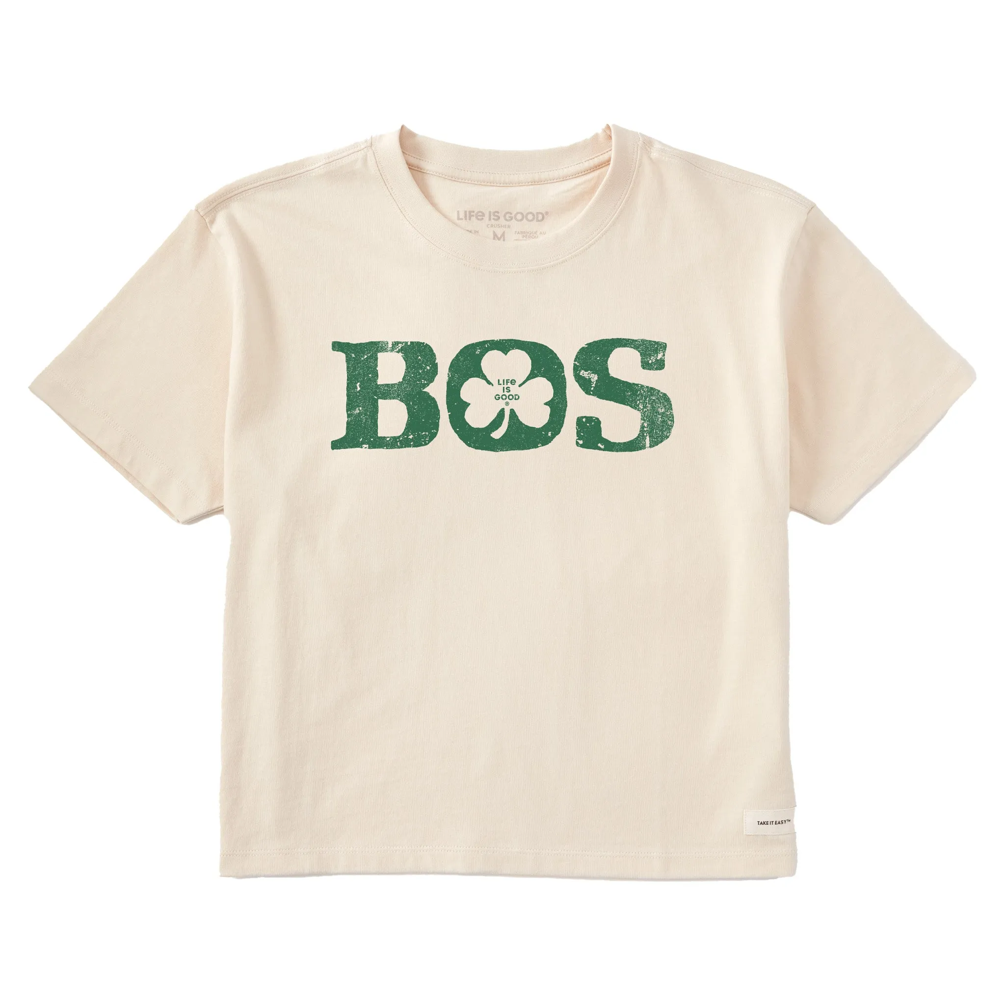 Women's Boston Shamrock Short Sleeve Crusher Boxy Tee Life is Good