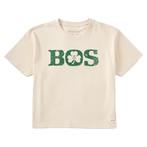Women's Boston Shamrock Short Sleeve Crusher Boxy Tee Life is Good