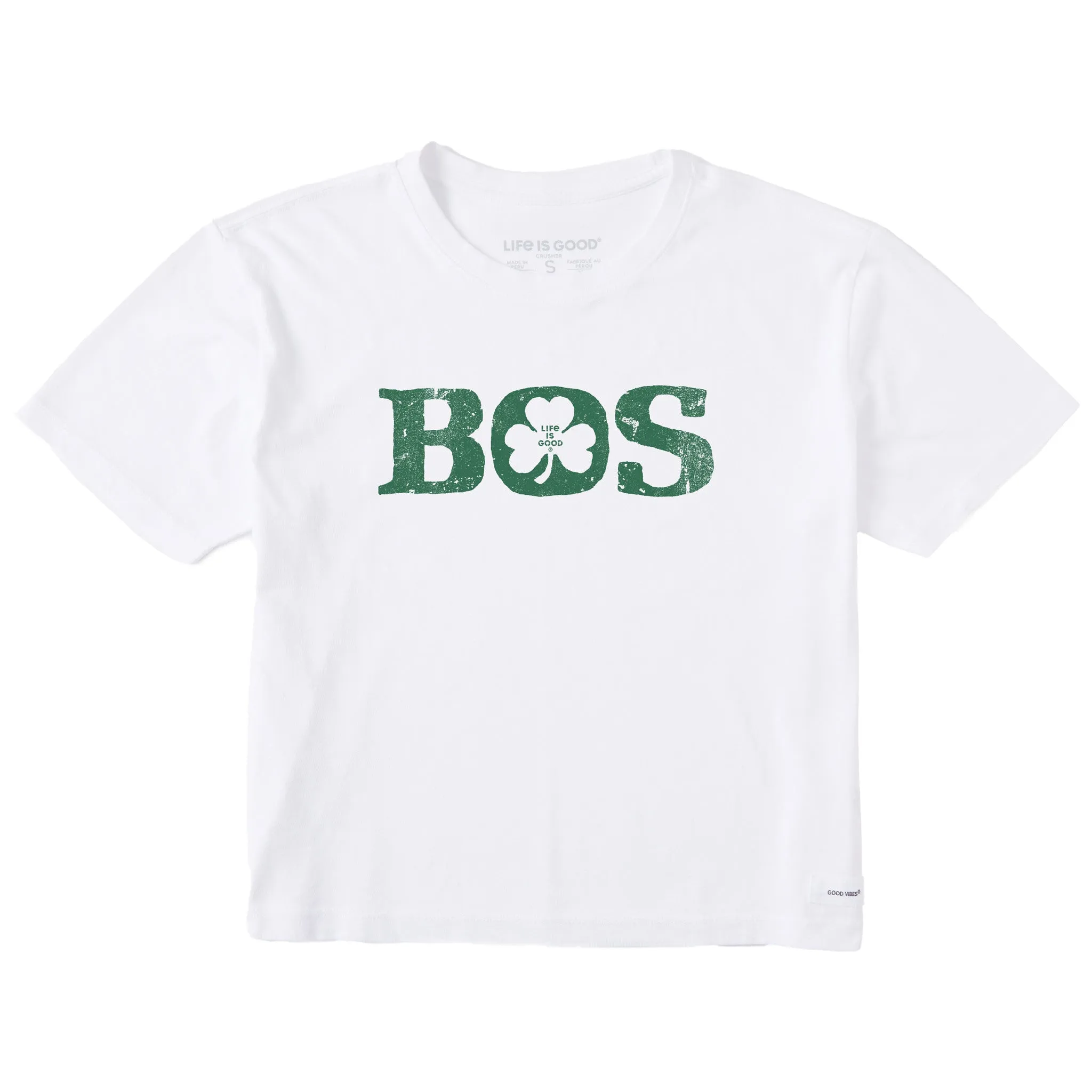 Women's Boston Shamrock Short Sleeve Crusher Boxy Tee Life is Good