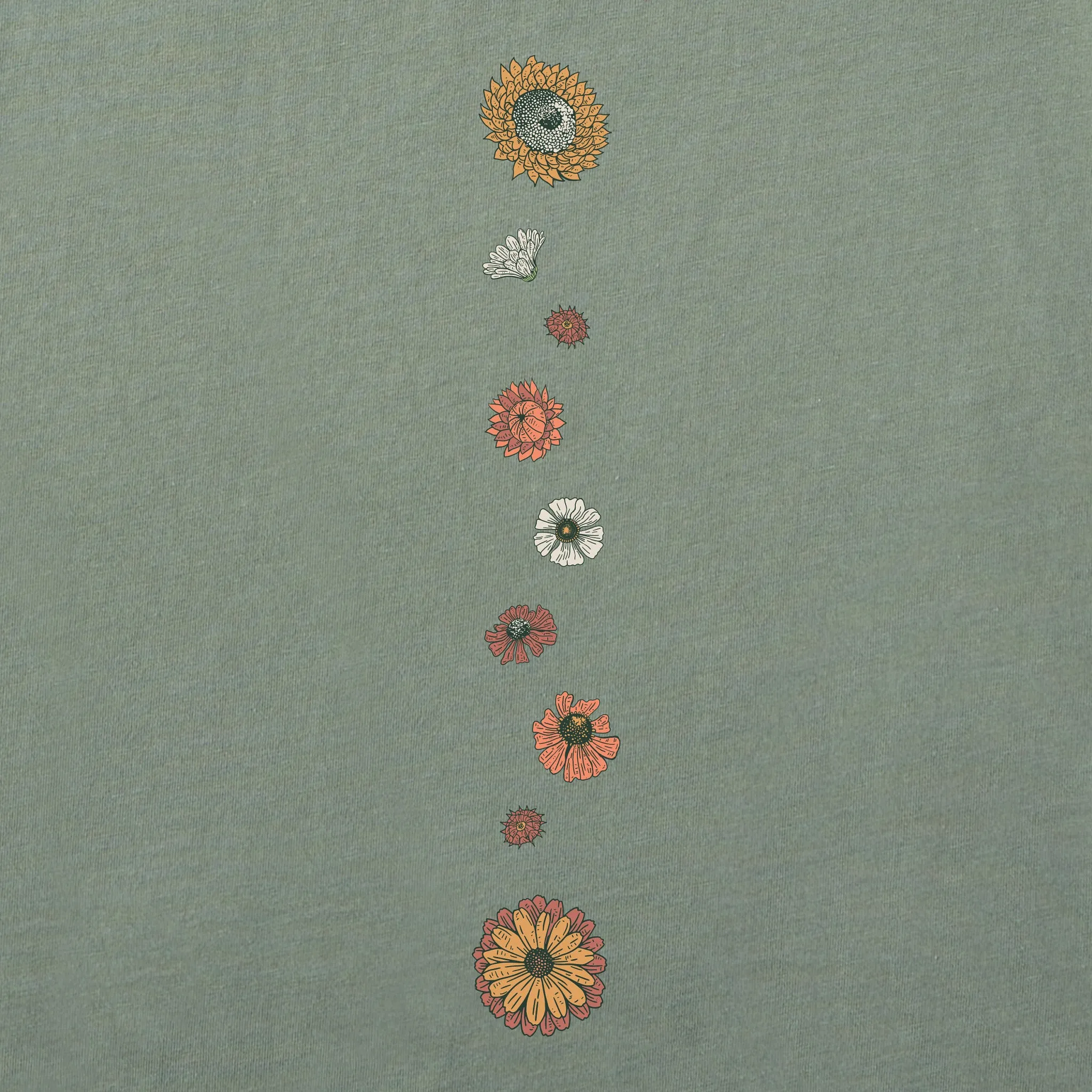 Women's Botanical Flowers Long Sleeve Crusher Tee Life is Good