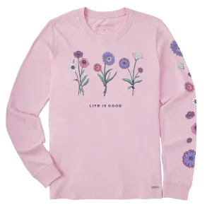 Women's Botanical Flowers Long Sleeve Crusher Tee Life is Good