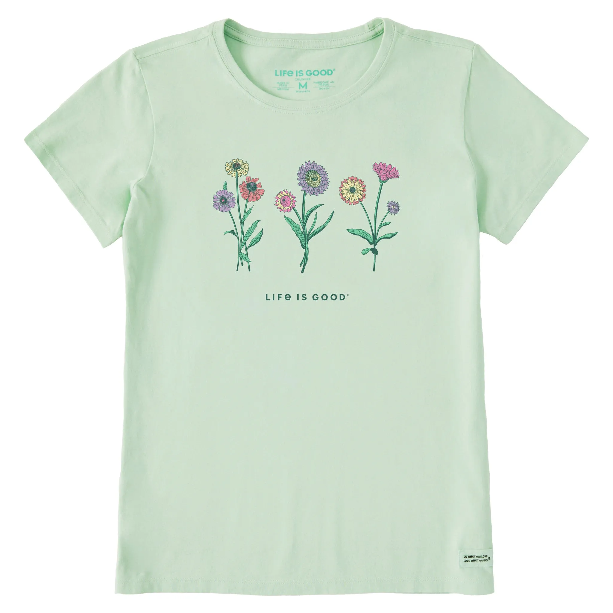 Women's Botanical Flowers Short Sleeve Crusher Tee Life is Good