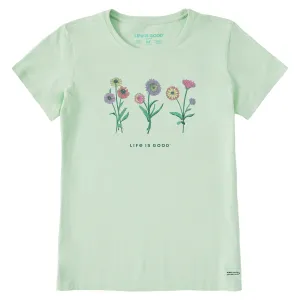 Women's Botanical Flowers Short Sleeve Crusher Tee Life is Good