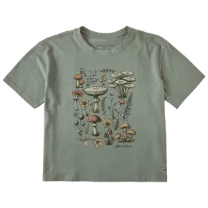 Women's Botanical Shrooms & Wildflowers Short Sleeve Crusher Boxy Tee Life is Good