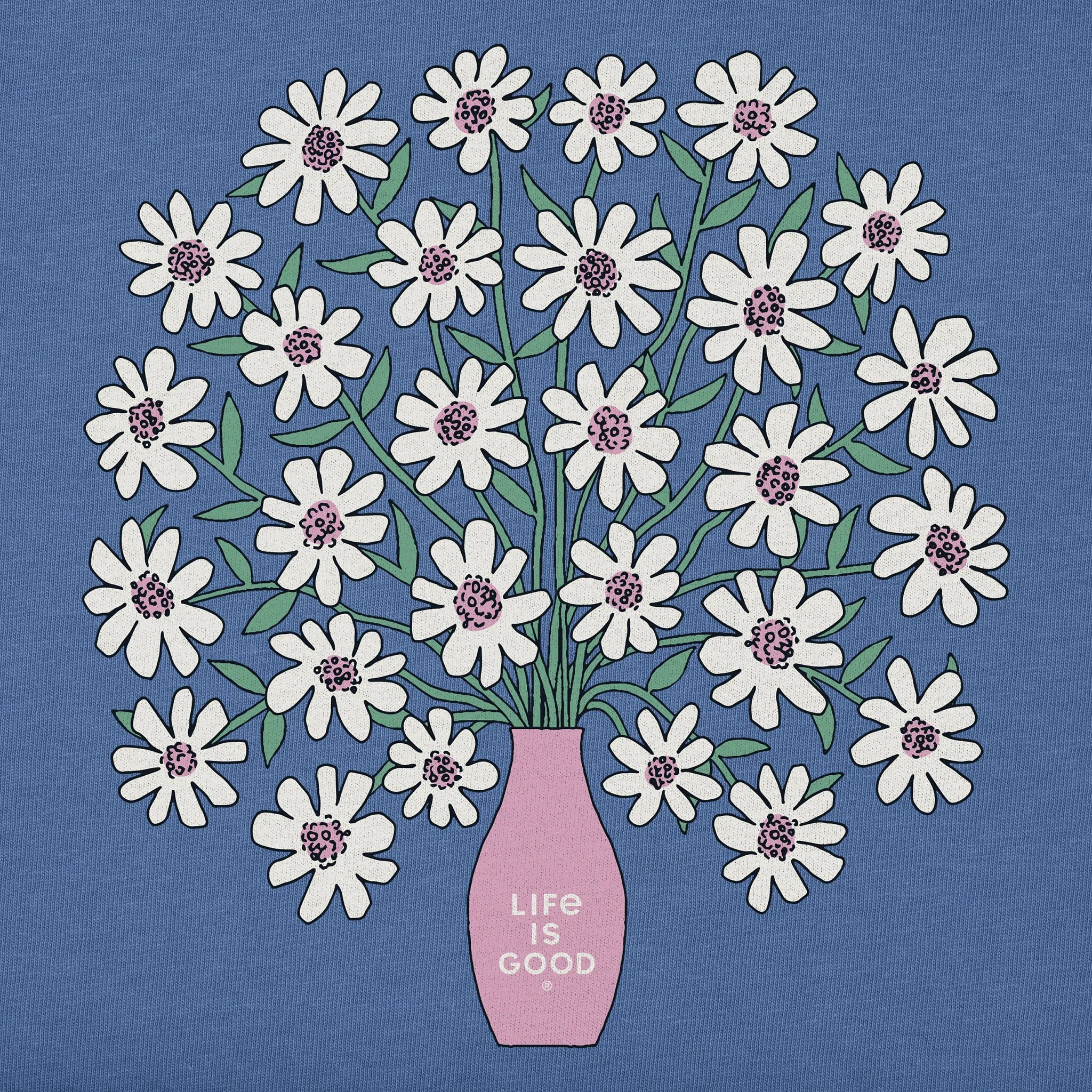 Women's Bountiful Flower Vase Short Sleeve Tee Life is Good