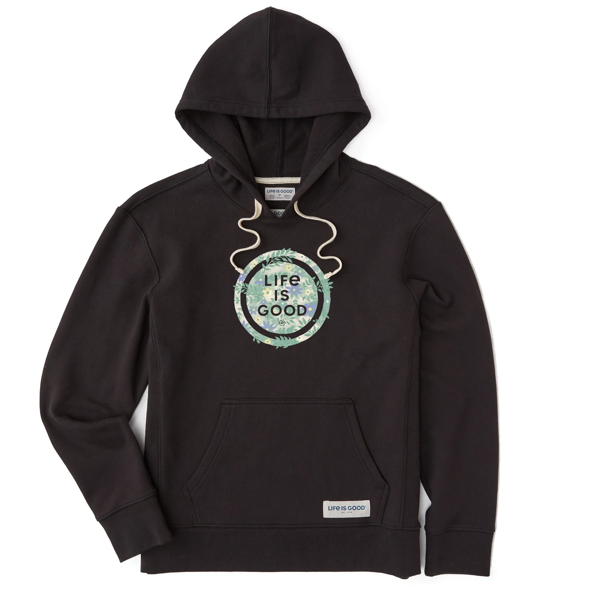 Women's Branded Floral Coin Simply True Fleece Hoodie Life is Good