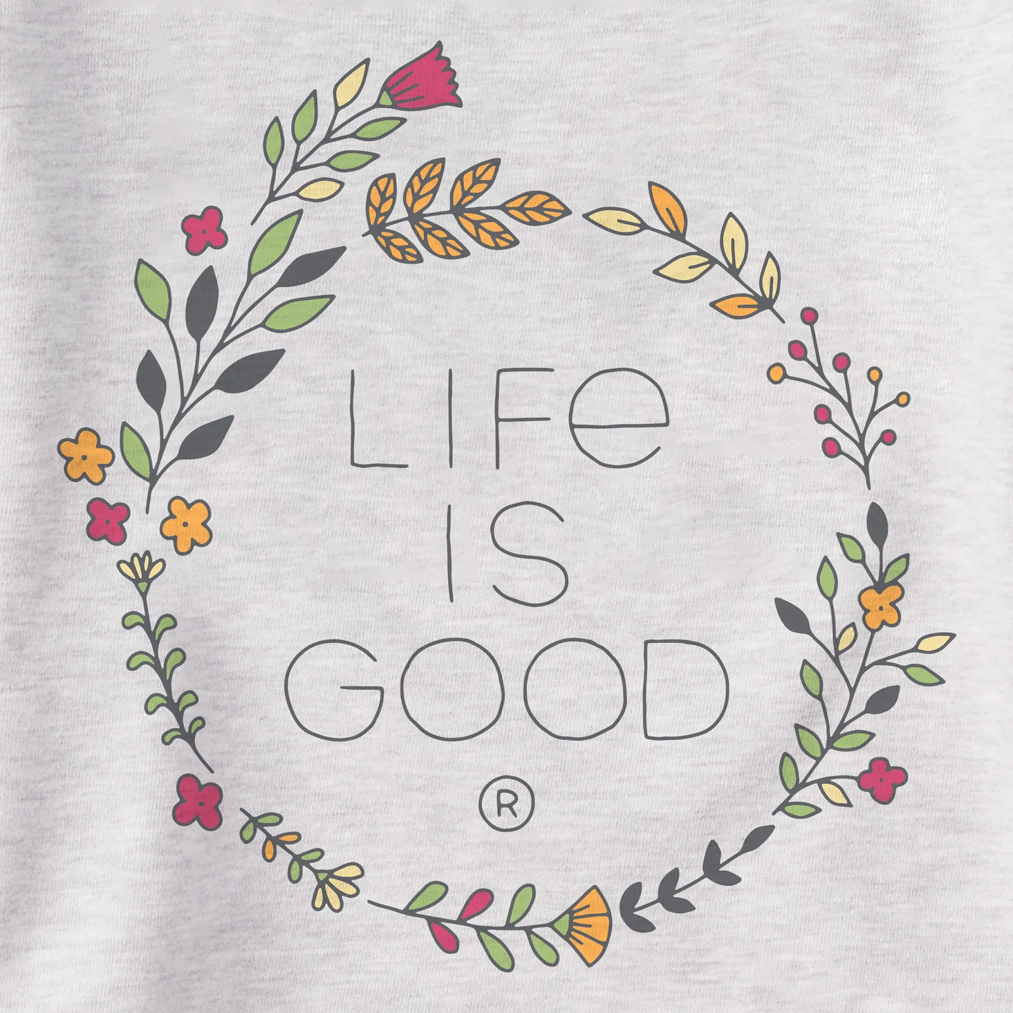 Women's Branded Stacked Floral Coin Simply True Fleece Crew Life is Good