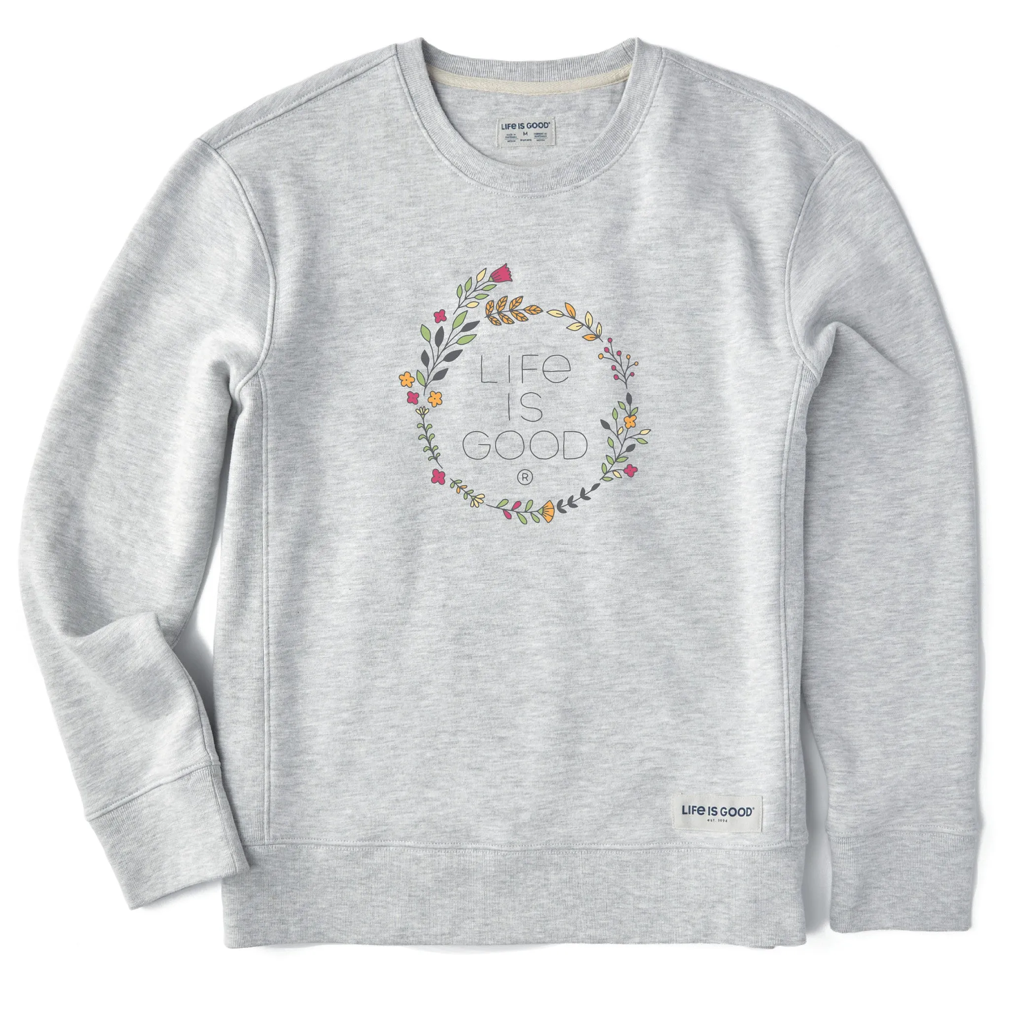 Women's Branded Stacked Floral Coin Simply True Fleece Crew Life is Good
