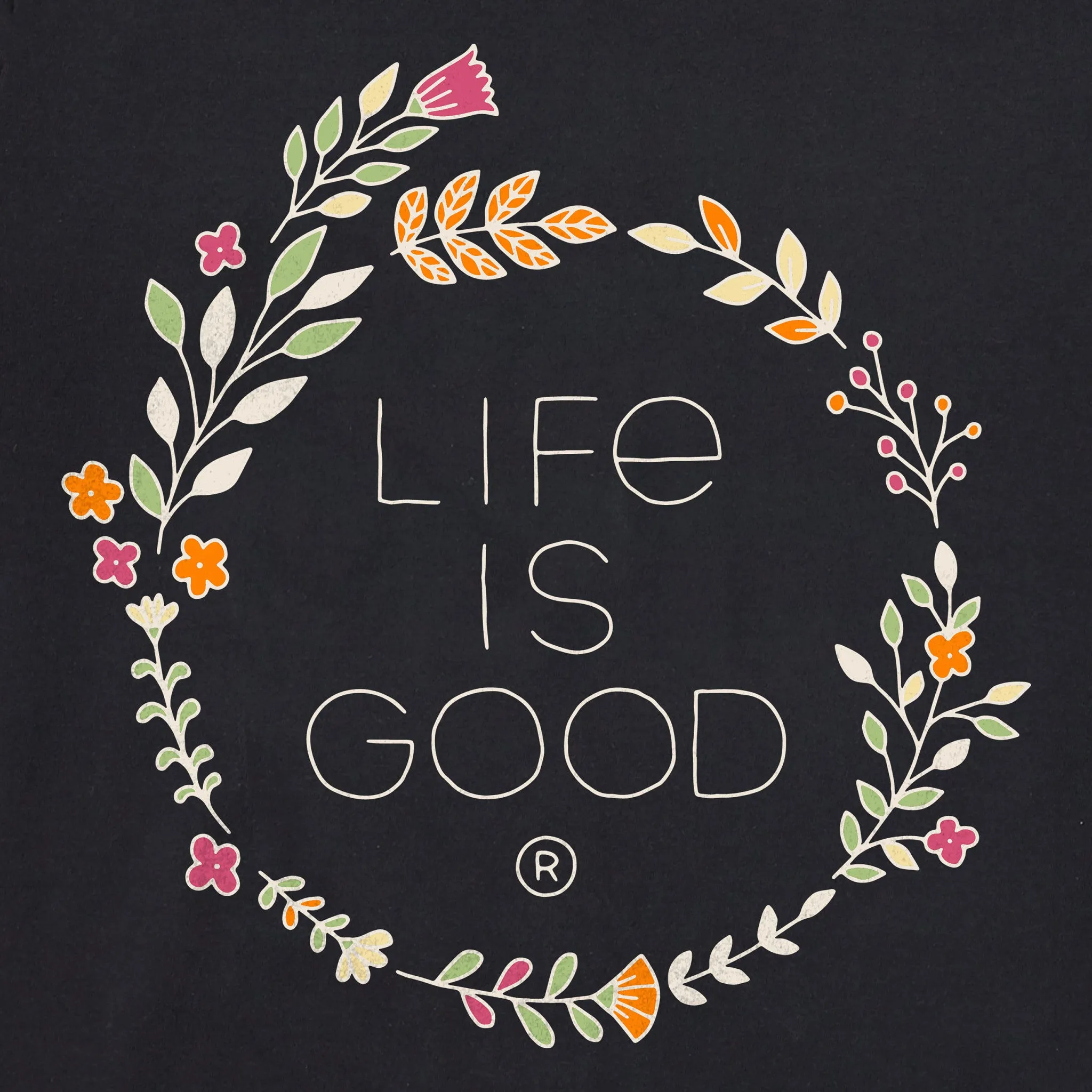 Women's Branded Stacked Floral Coin Simply True Fleece Crew Life is Good