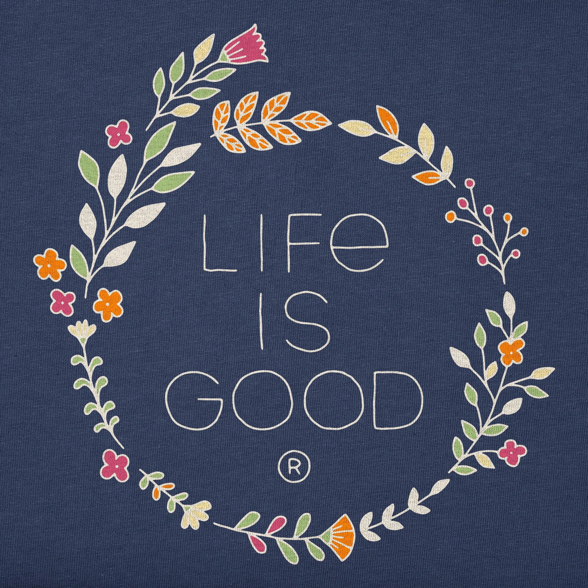 Women's Branded Stacked Floral Coin Simply True Fleece Hoodie Life is Good