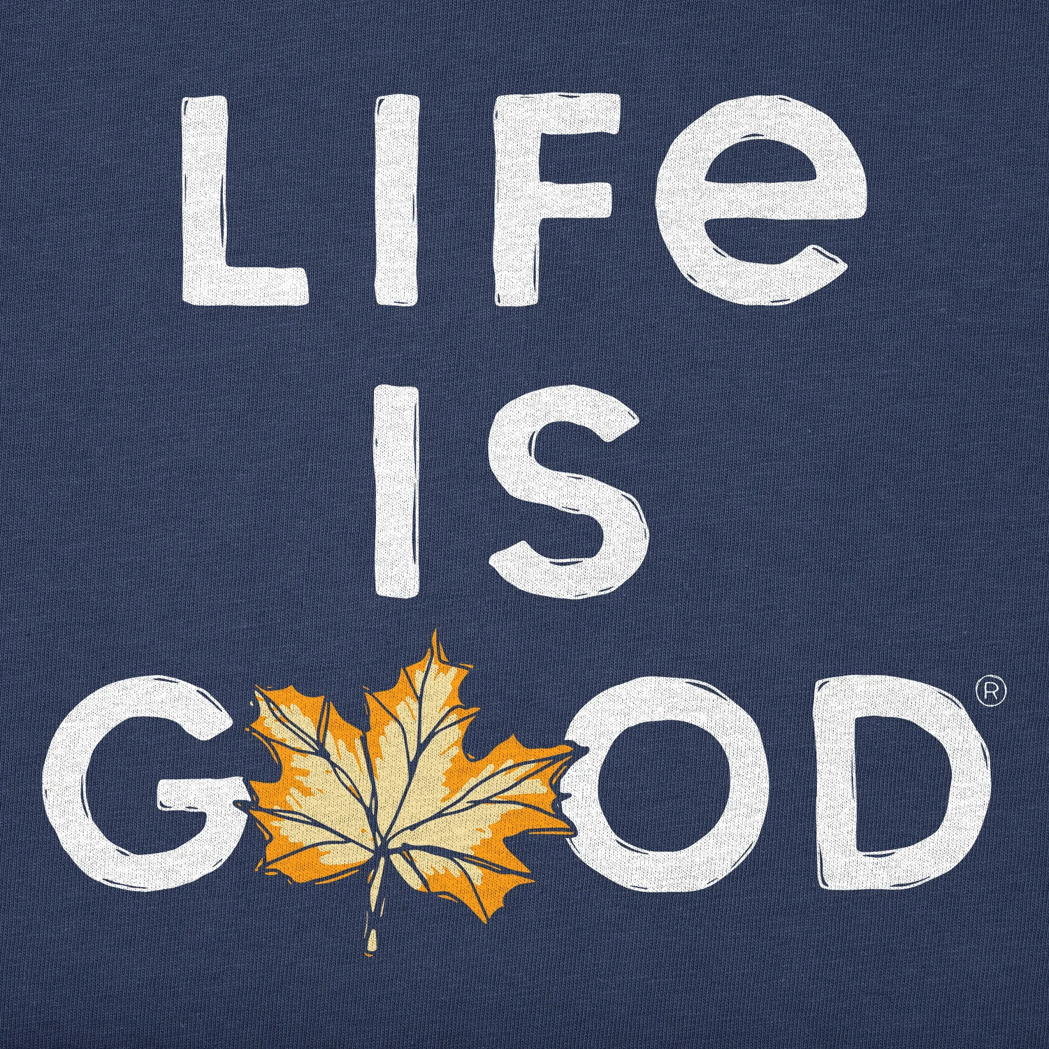 Women's Branded Stacked LIG w Leaf Simply True Fleece Crew Life is Good