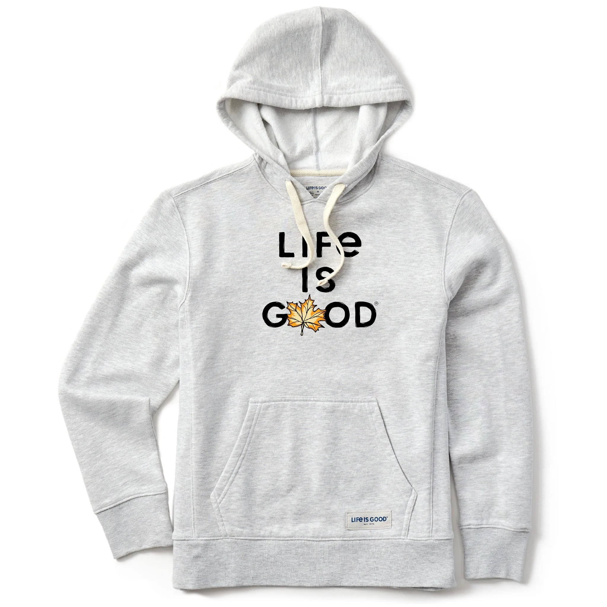 Women's Branded Stacked LIG w Leaf Simply True Fleece Hoodie Life is Good