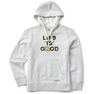 Women's Branded Stacked LIG w Leaf Simply True Fleece Hoodie Life is Good