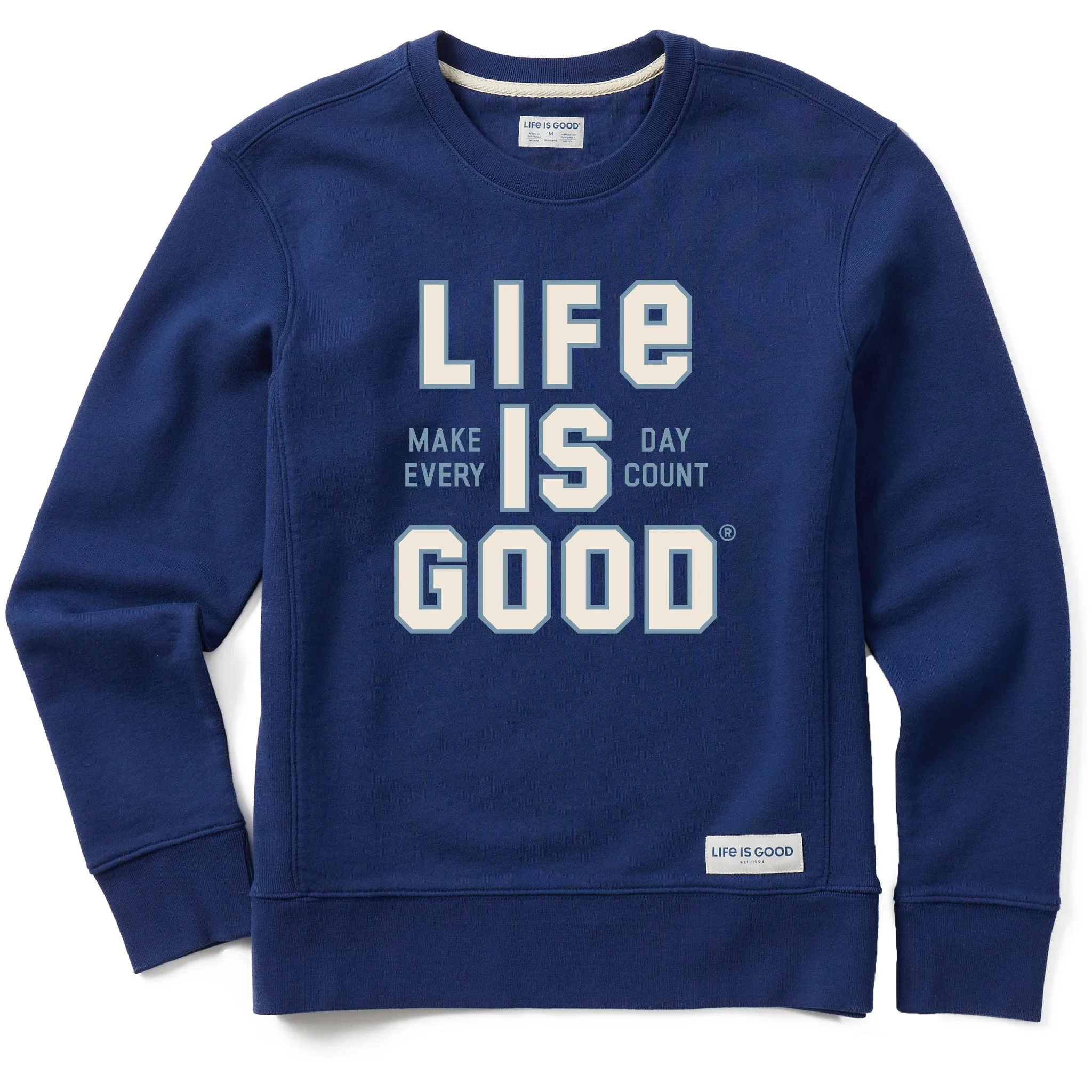 Women's Branded Stacked MEDC Simply True Fleece Crew Life is Good