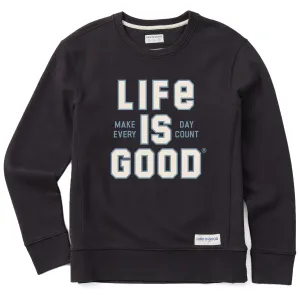 Women's Branded Stacked MEDC Simply True Fleece Crew Life is Good