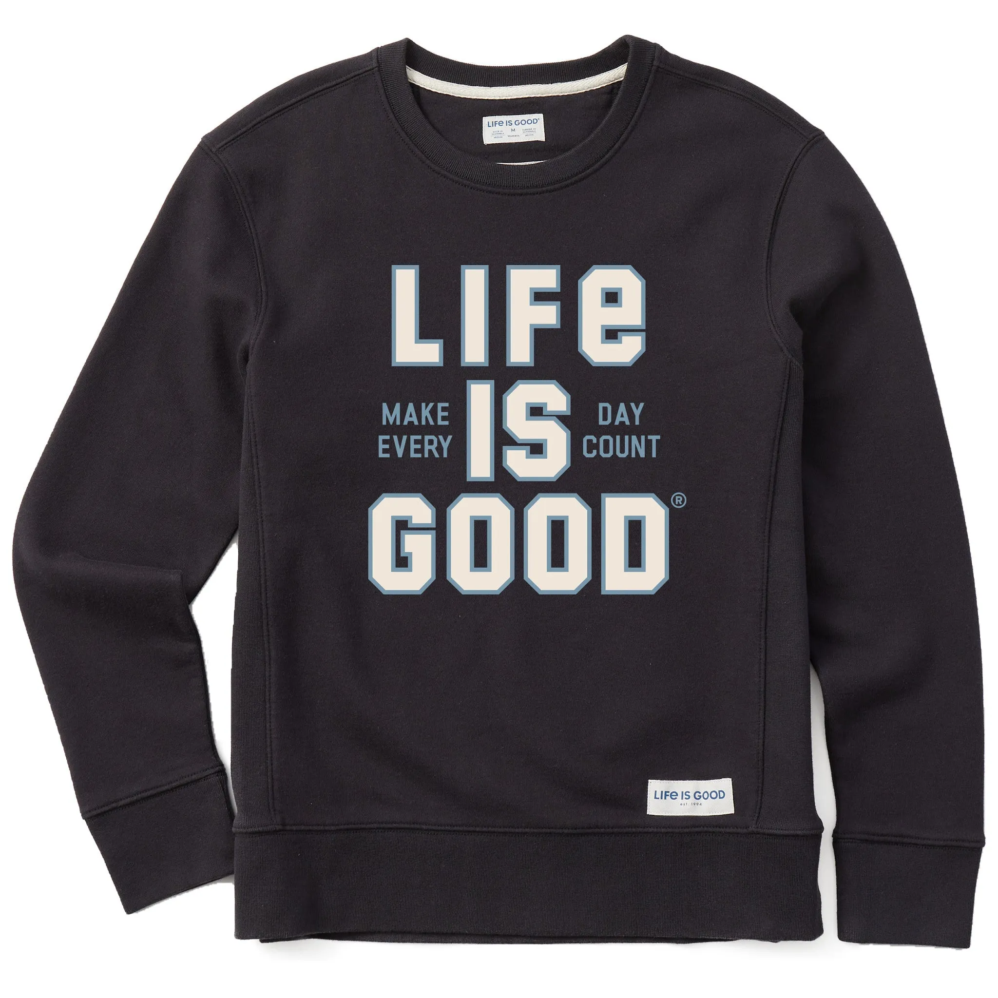 Women's Branded Stacked MEDC Simply True Fleece Crew Life is Good