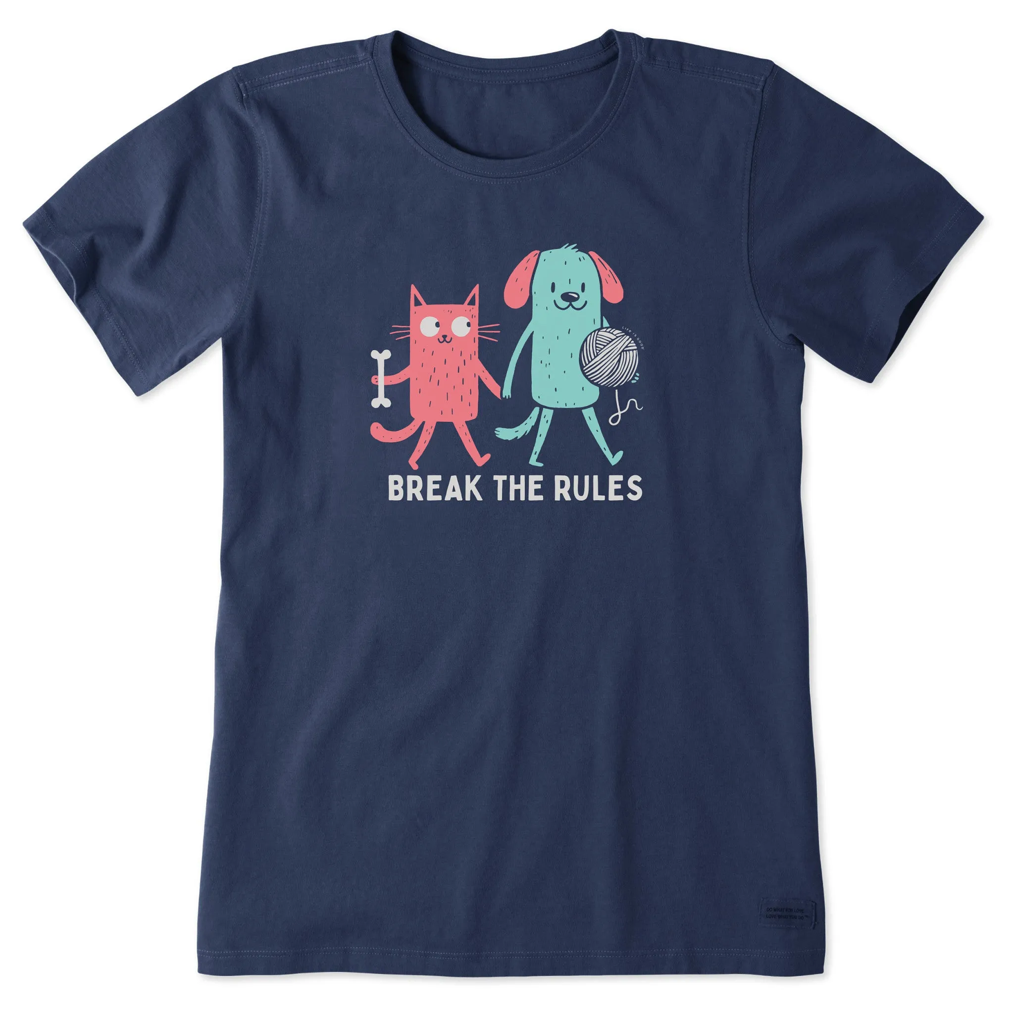 Women's Break the Rules Cat & Dog Short Sleeve Tee Life is Good