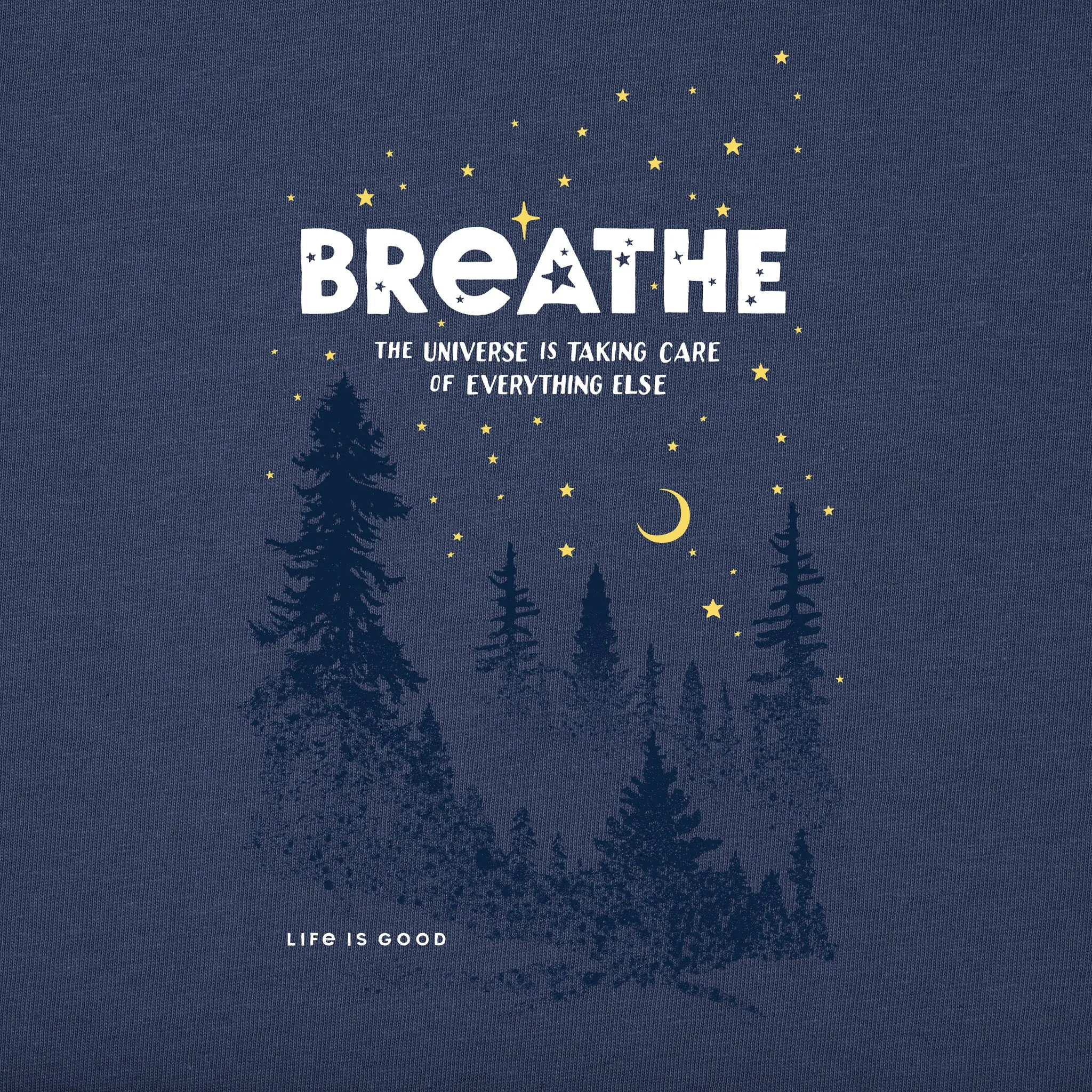 Women's Breathe in the Stars Long Sleeve Crusher Vee Life is Good