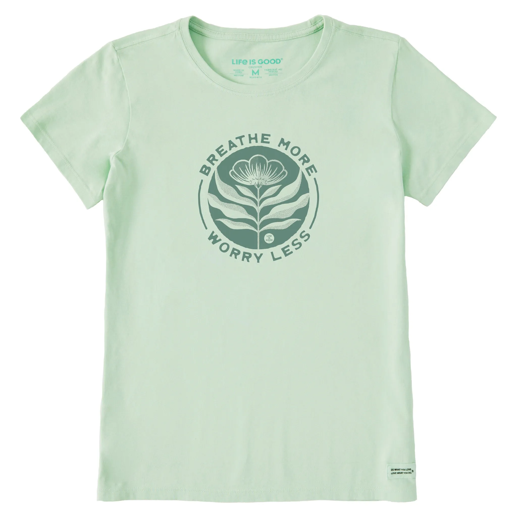 Women's Breathe More Worry Less Flower Short Sleeve Crusher Tee Life is Good