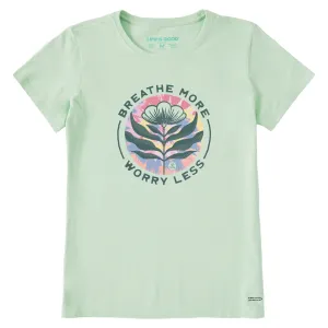 Women's Breathe More Worry Less Tie Dye Short Sleeve Crusher Tee Life is Good