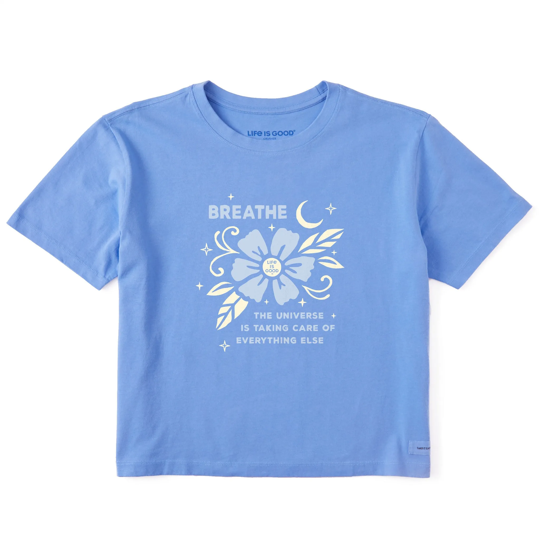 Women's Breathe Universe Flower Short Sleeve Crusher Boxy Tee Life is Good