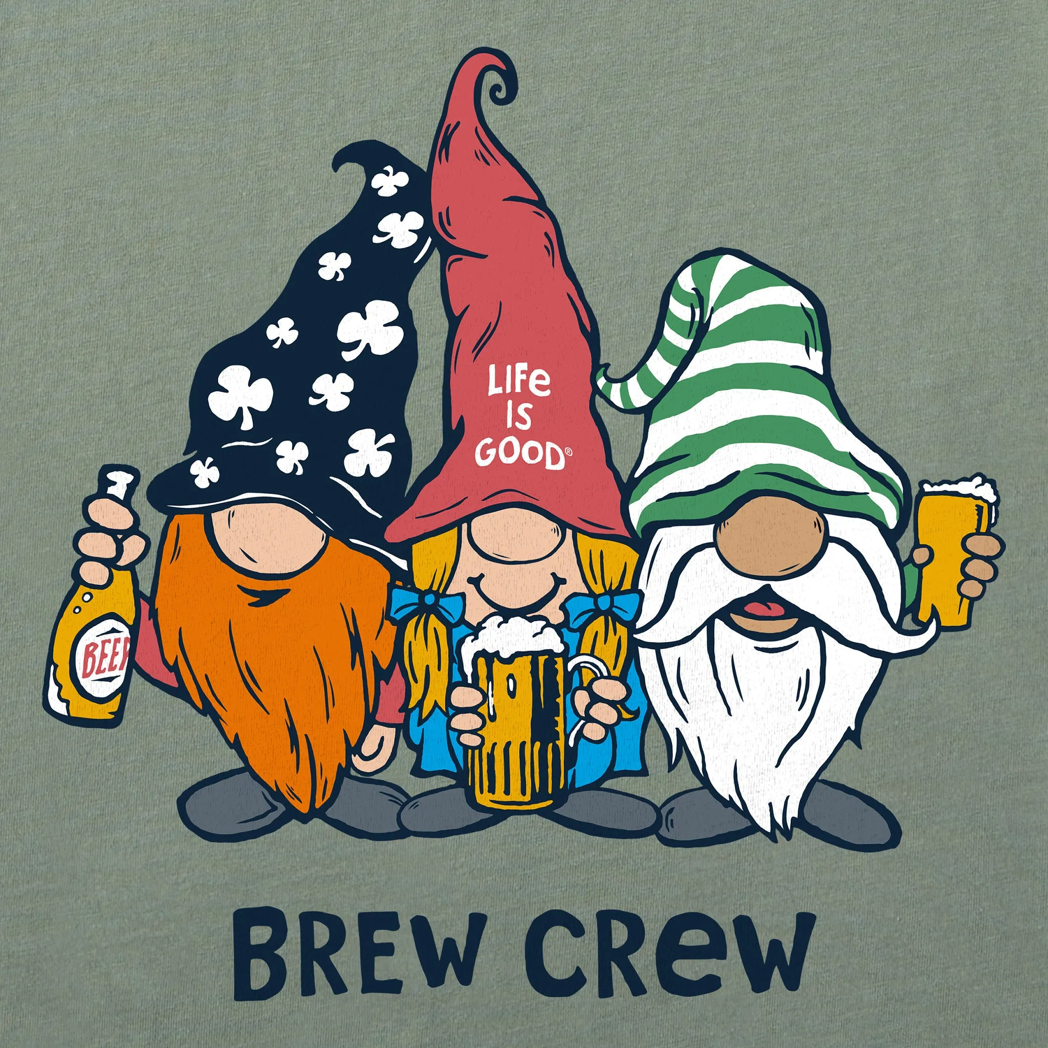 Women's Brew Crew Gnomes Short Sleeve Crusher Tee Life is Good