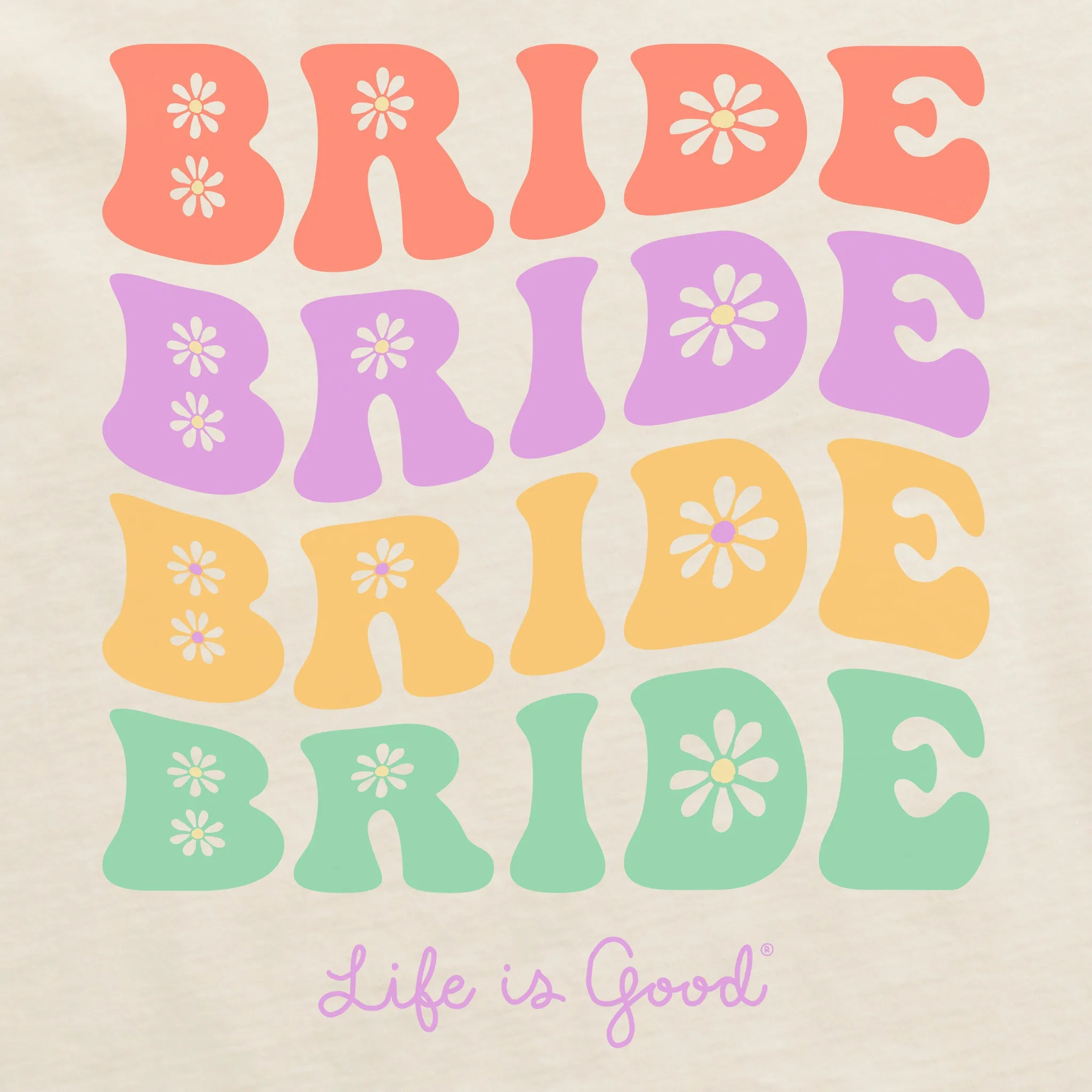 Women's Bride Daisy Short Sleeve Crusher Boxy Tee Life is Good