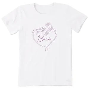Women's Bride Rose Heart Short Sleeve Crusher Tee Life is Good