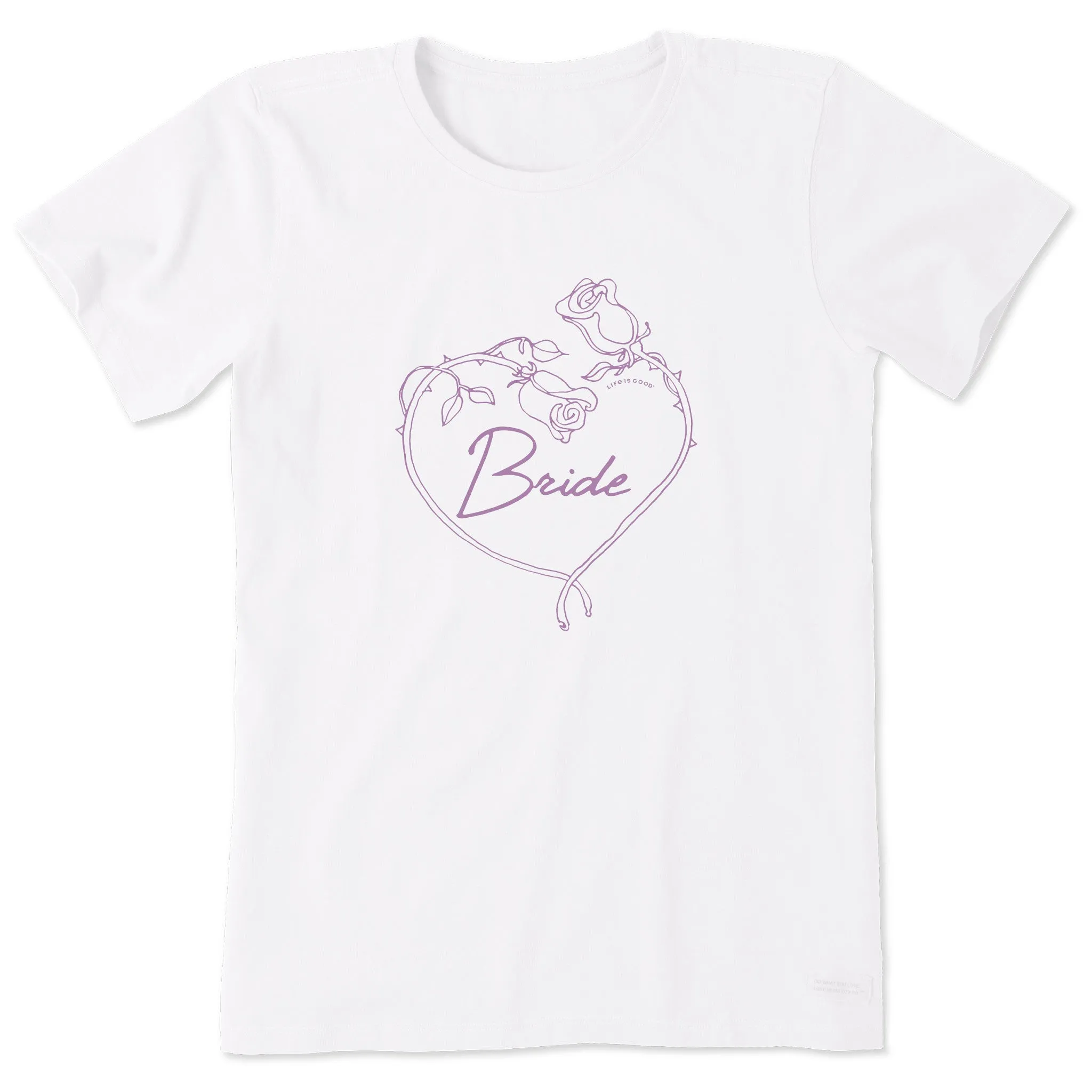 Women's Bride Rose Heart Short Sleeve Crusher Tee Life is Good