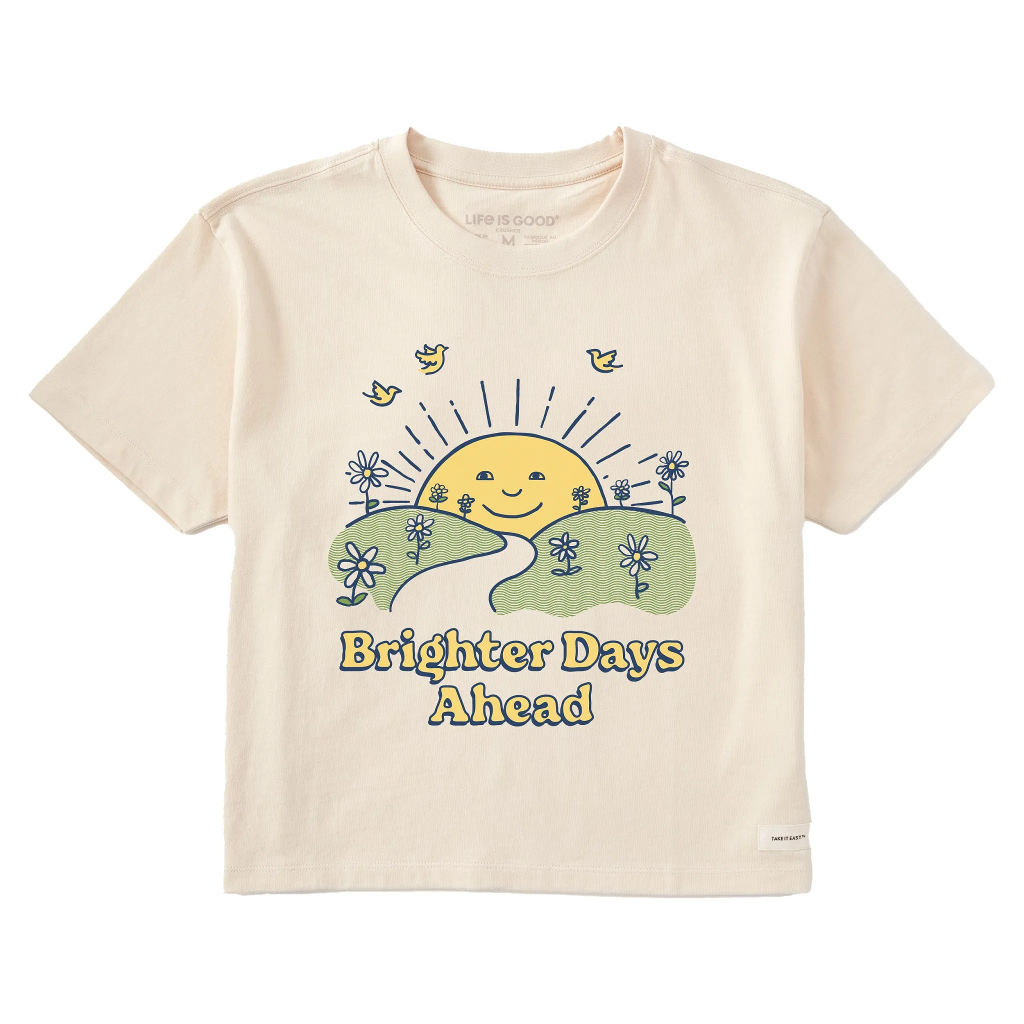 Women's Brighter Days Ahead Sun Short Sleeve Crusher Boxy Tee Life is Good