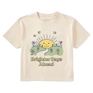 Women's Brighter Days Ahead Sun Short Sleeve Crusher Boxy Tee Life is Good
