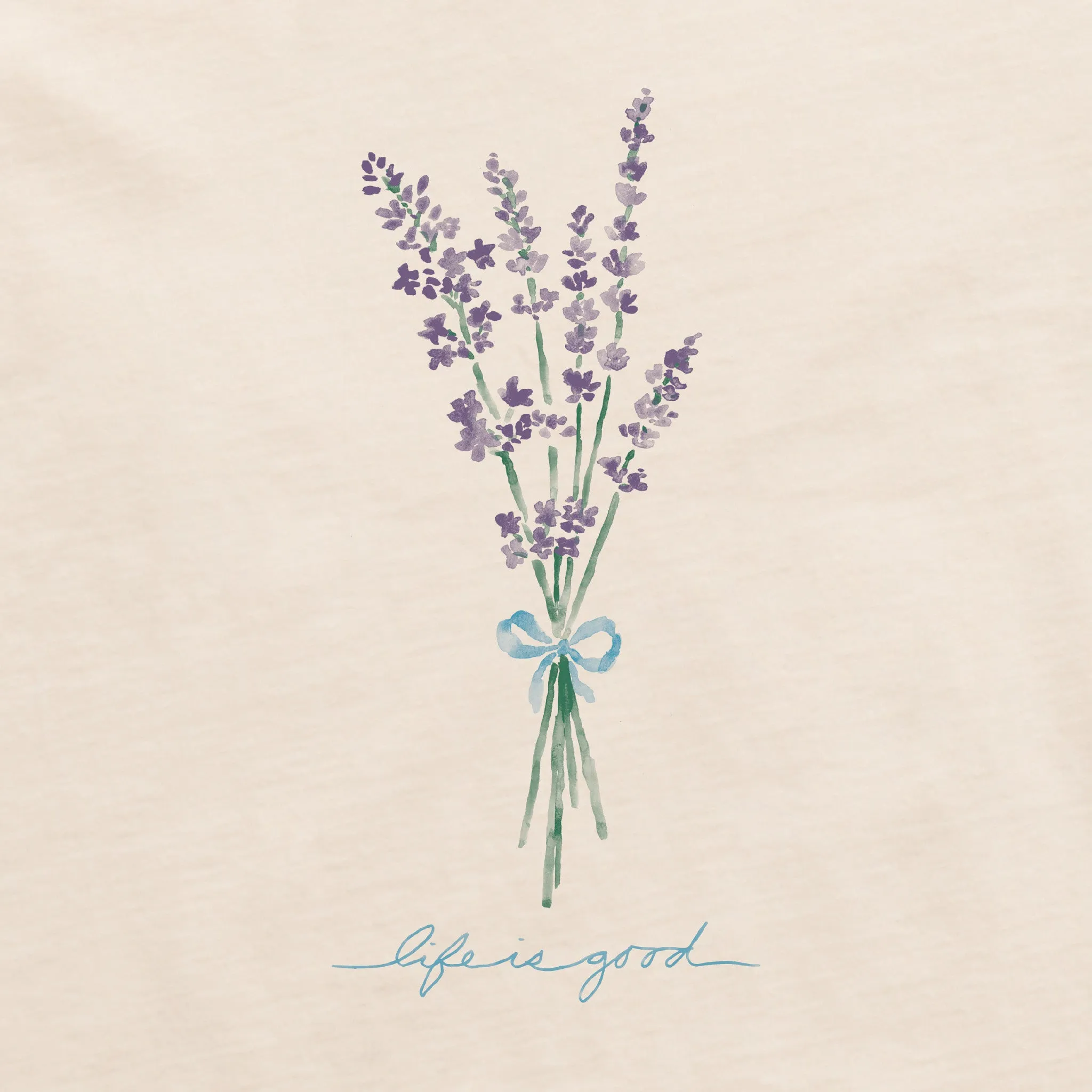 Women's Bunch of Lavender Short Sleeve Crusher Vee Life is Good