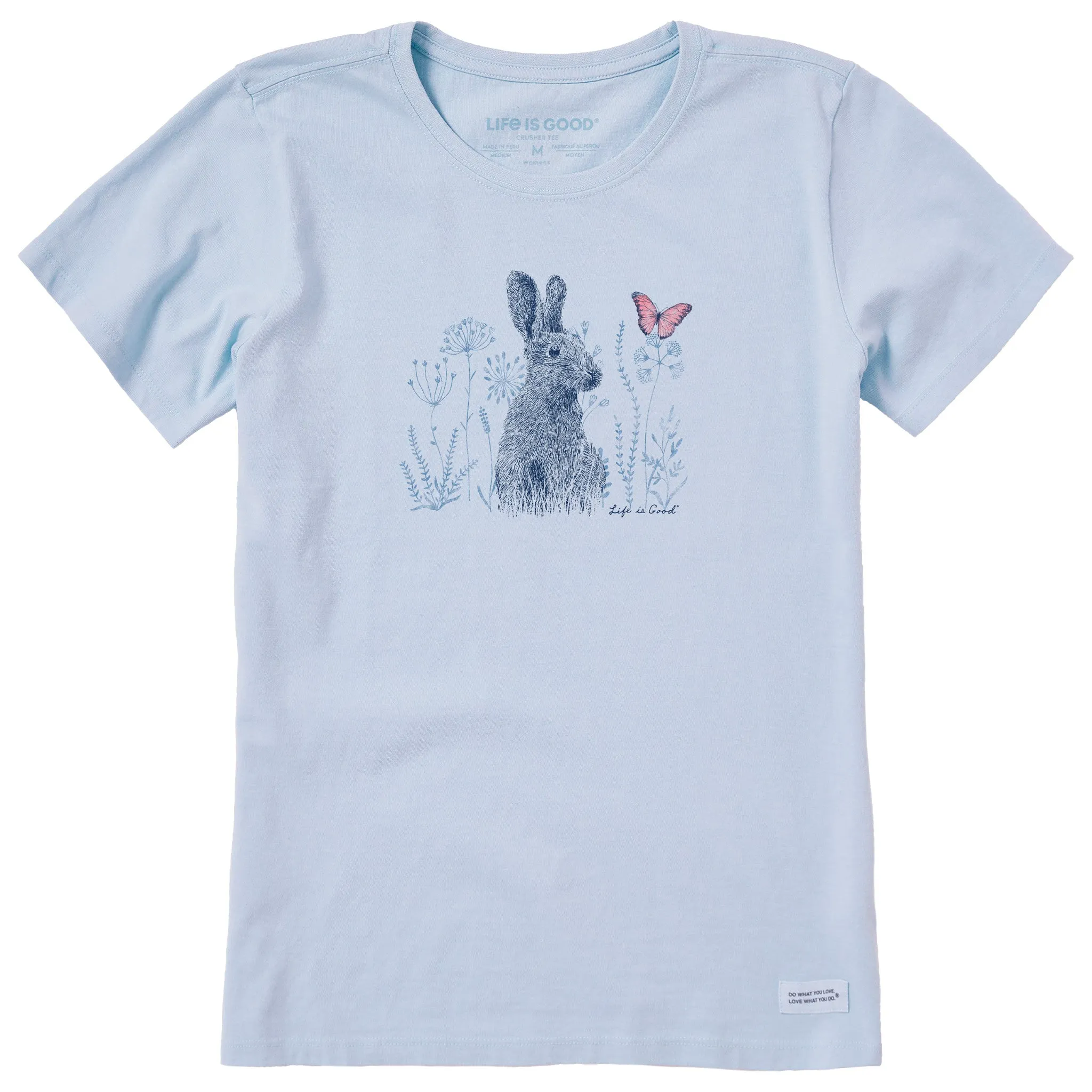 Women's Bunny and Butterfly Short Sleeve Crusher Tee Life is Good