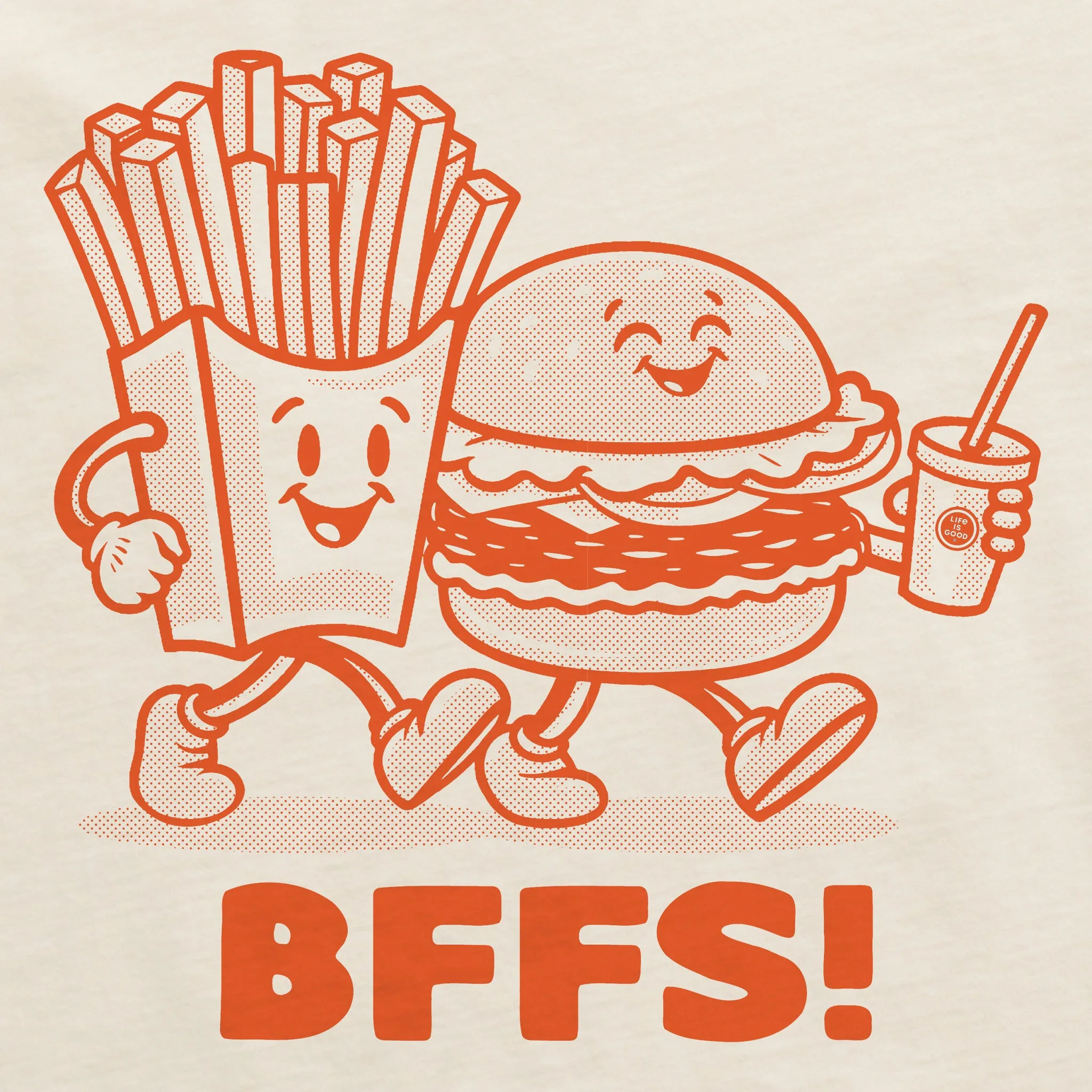 Women's Burger and Fries BFFs Short Sleeve Crusher Boxy Tee Life is Good